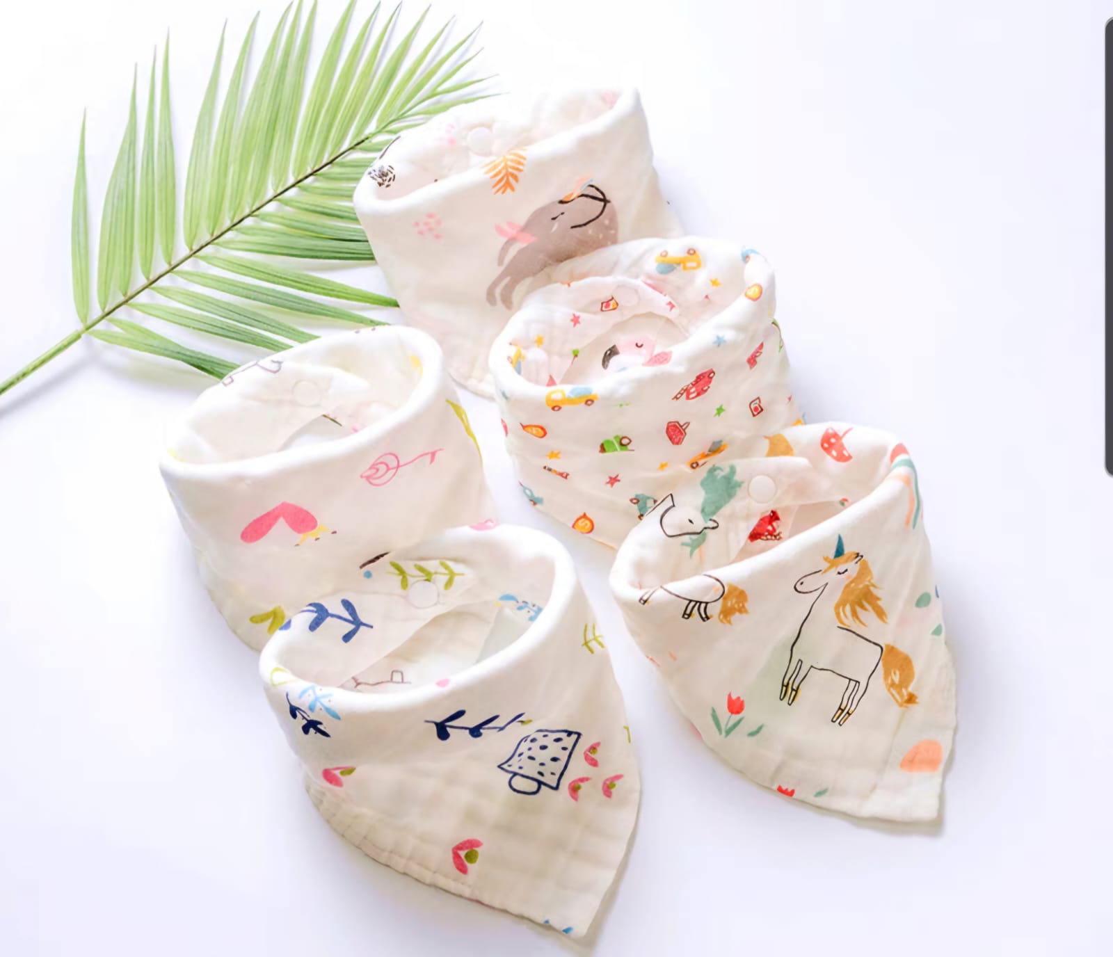 Emmanuel 6 Layers 100% Cotton Triangle Bibs *Choose design at fair